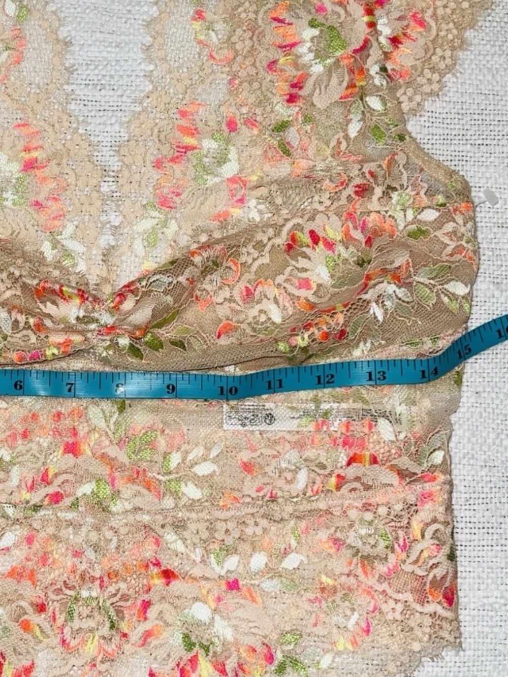 Free People Intimately Garden Party Sheer Lace Tee Cap Sleeve Peach Small - Picture 11 of 16